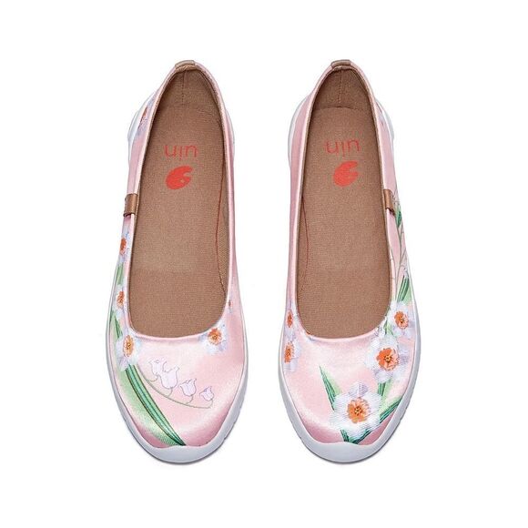 UIN Women's Ballet Flats Slip On Pointed Toe Casual Shoes (Lily of the Valley 2) - Picture 1 of 7